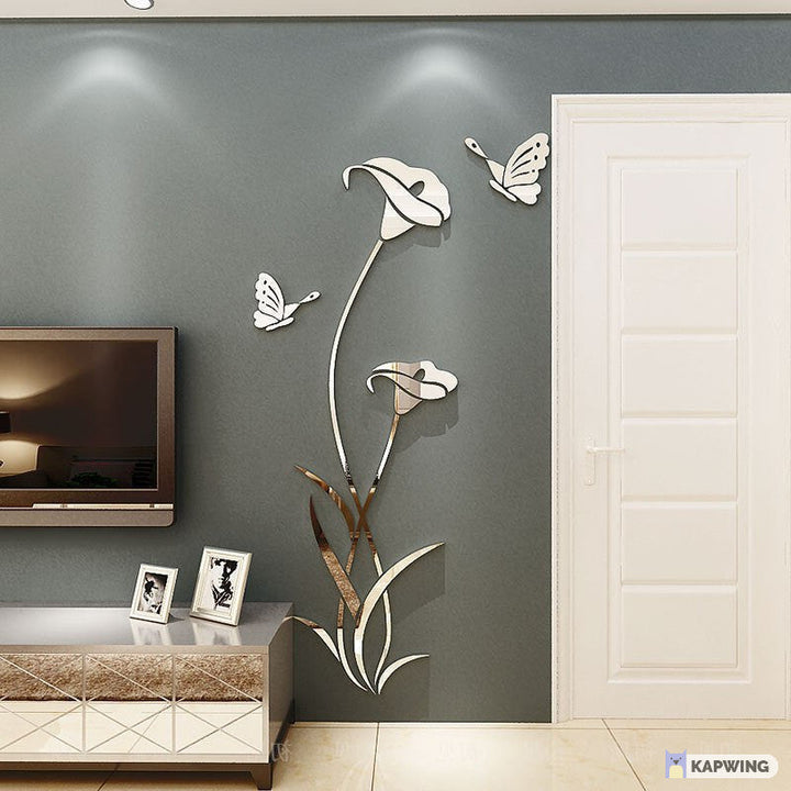 Flower and Butterfly | Acrylic Wall Art