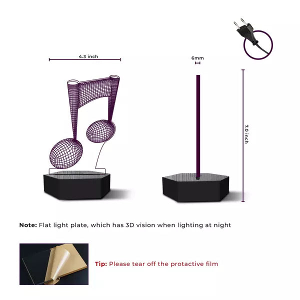 Music 3D Illusion Lamp