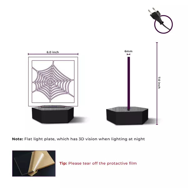 Spider Web 3D Illusion Lamp