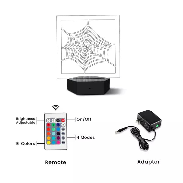 Spider Web 3D Illusion Lamp